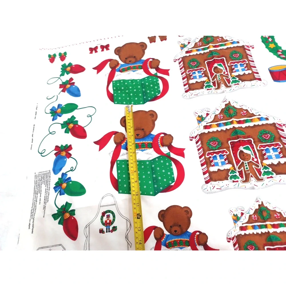 VTG Cranston Christmas Toys Decor Holiday Appliques Panel Cotton Fabric